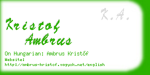 kristof ambrus business card